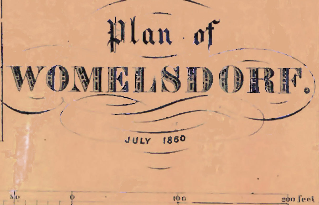 1860 Town Map of Womelsdorf Berks County Pennsylvania