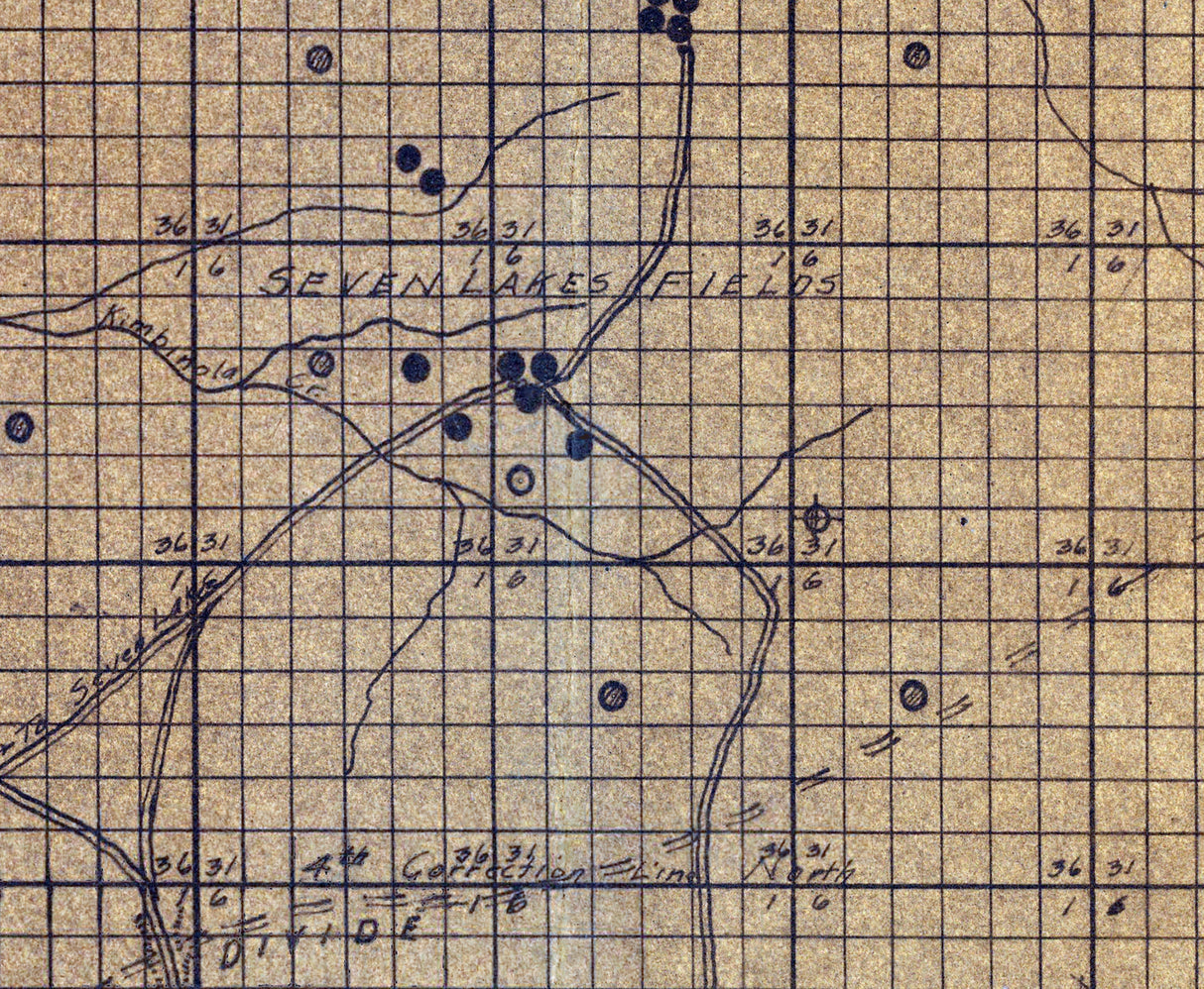 1915 Map of McKinley County New Mexico Oil Wells