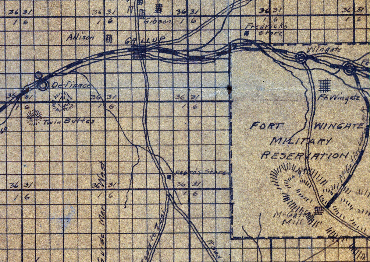 1915 Map of McKinley County New Mexico Oil Wells