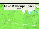 1968 Map of Lake Wallenpaupack Pennsylvania