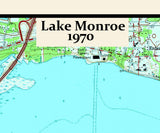 1970 Map of Lake Monroe Sanford Florida
