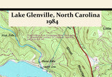 1984 Map of Lake Glenville North Carolina