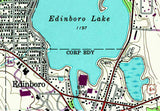 1991 Map of Edinboro Lake Erie County Pennsylvania