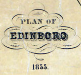 1855 Town Map of Edinboro Erie County Pennsylvania