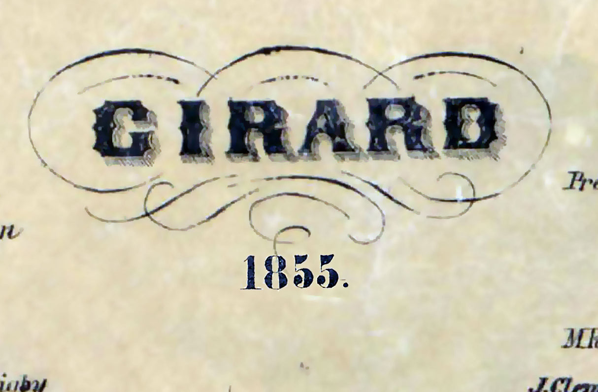 1855 Town Map of Girard Erie County Pennsylvania