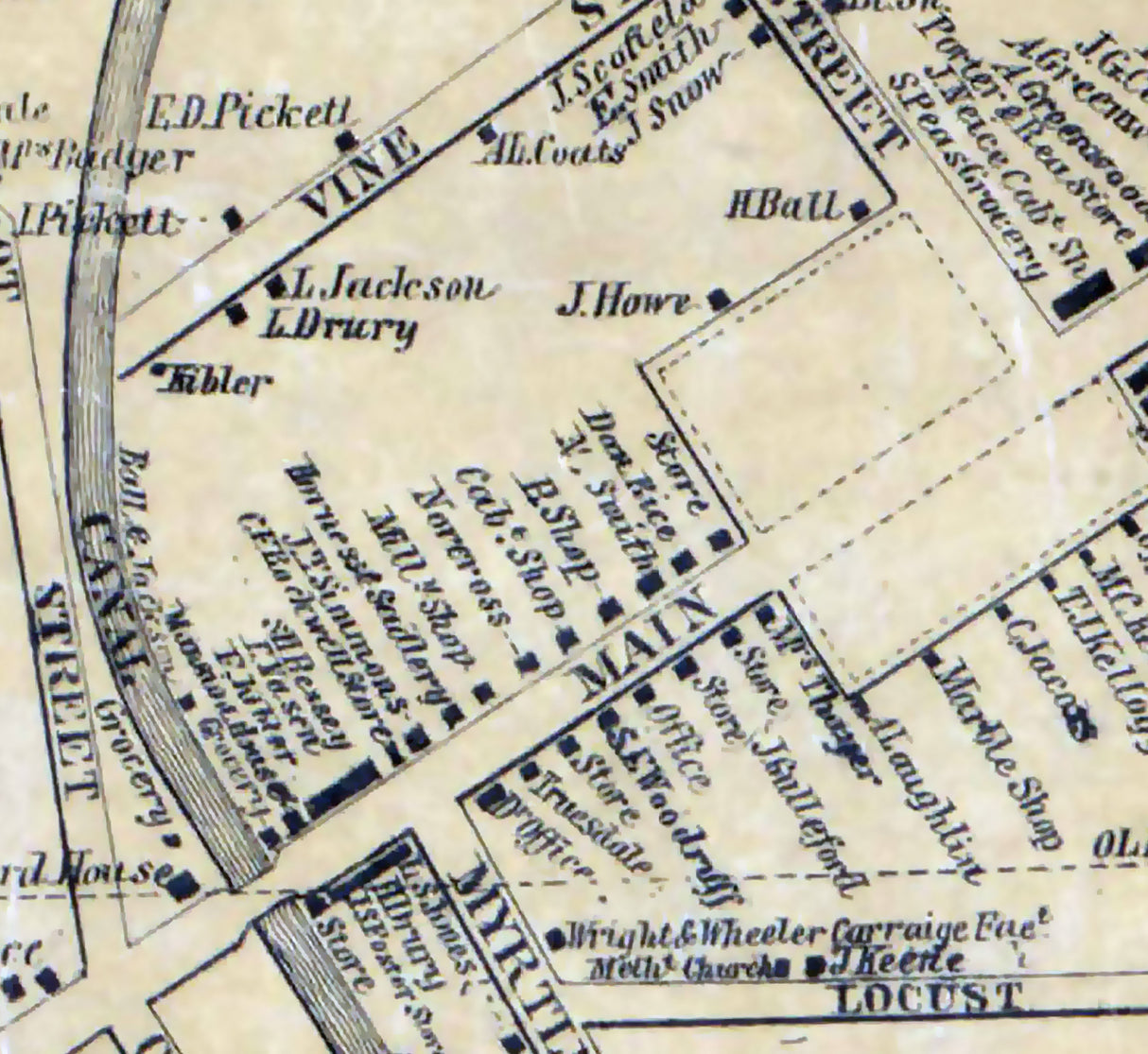 1855 Town Map of Girard Erie County Pennsylvania