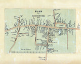 1855 Town Map of Leicester Worcester County Massachusetts