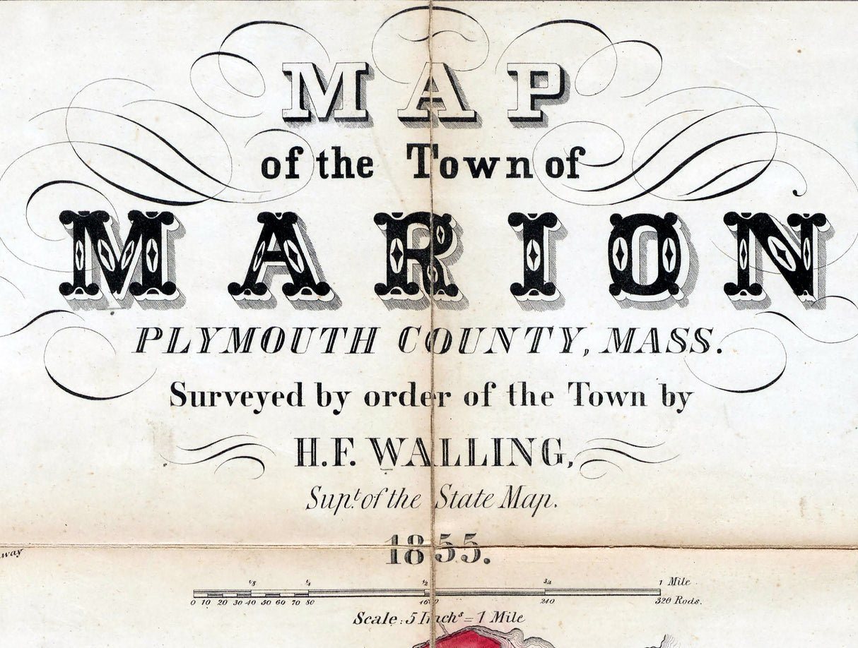 1855 Town Map of Marion Plymouth County Massachusetts