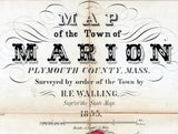 1855 Town Map of Marion Plymouth County Massachusetts