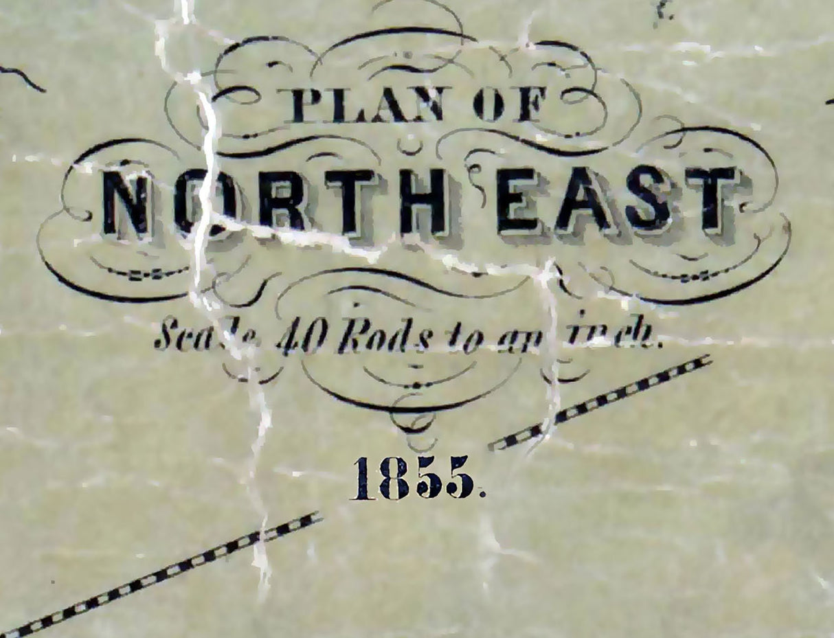 1855 Town Map of North East Erie County Pennsylvania