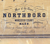 1855 Town Map of Northboro Worcester County Massachusetts