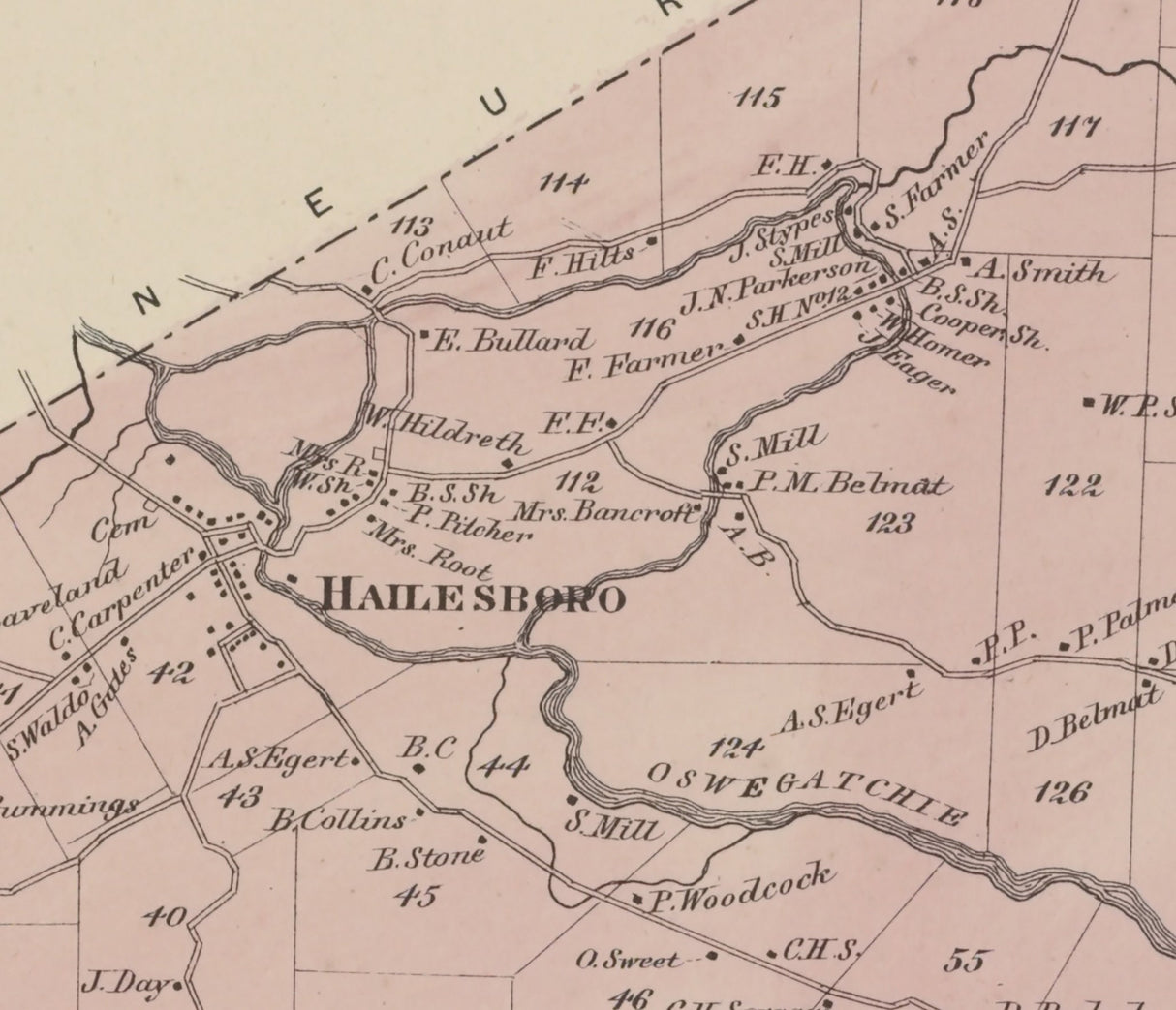 1865 Map of Fowler Township Saint Lawrence County New York