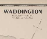 1865 Map of Waddington Township Saint Lawrence County New York