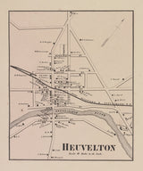 1865 Town Map of Heuvelton Saint Lawrence County New York