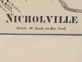 1865 Town Map of Nicholville Saint Lawrence County New York