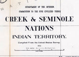 1902 Map of the Creek and Seminole Nations Indian Territory