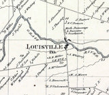 1865 Map of Louisville Township Saint Lawrence County New York