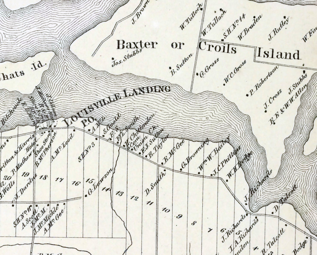 1865 Map of Louisville Township Saint Lawrence County New York