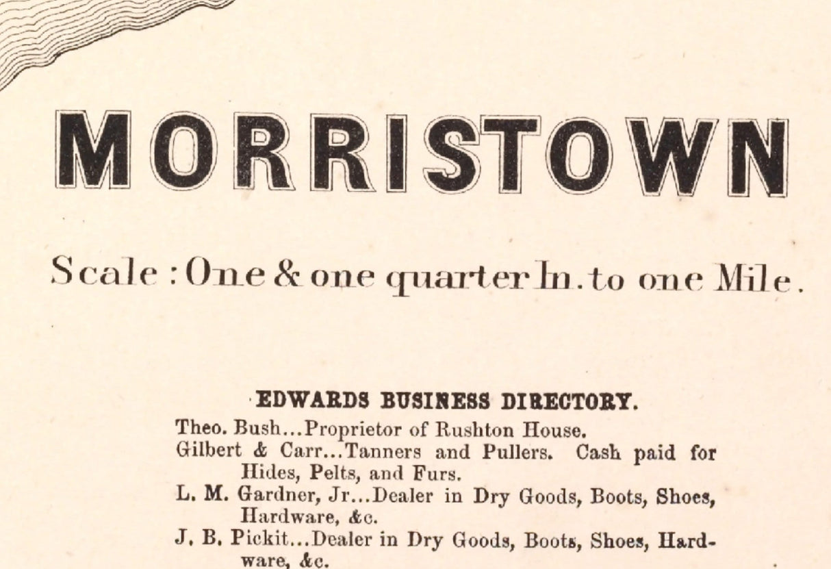 1865 Map of Morristown Township Saint Lawrence County New York