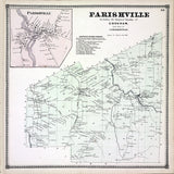 1865 Map of Parishville Township Saint Lawrence County New York