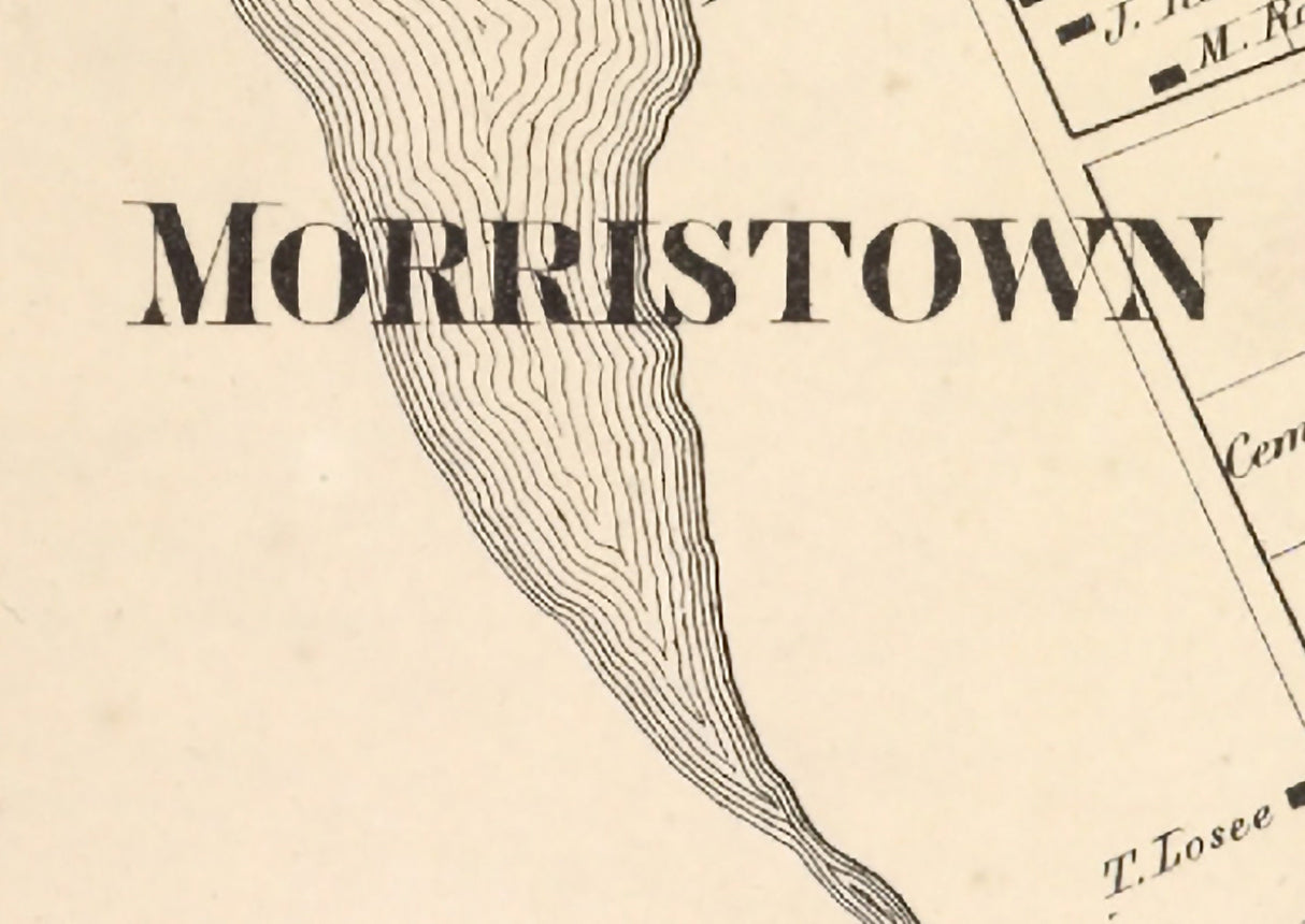 1865 Town Map of Morristown Saint Lawrence County New York