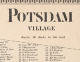 1865 Town Map of Potsdam Saint Lawrence County New York