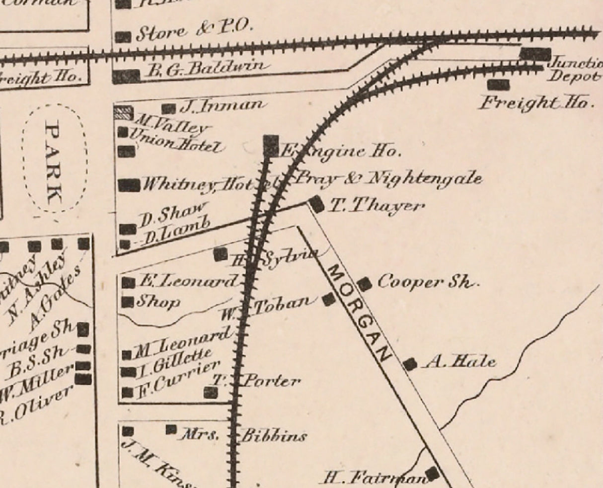 1865 Town Map of Racketville Saint Lawrence County New York