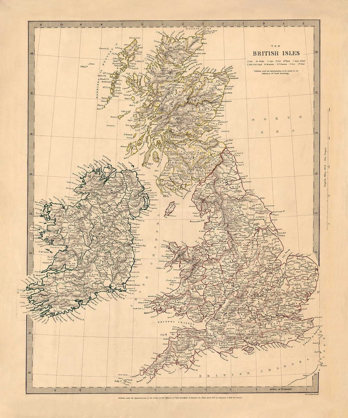 1842 Map of The British Isles