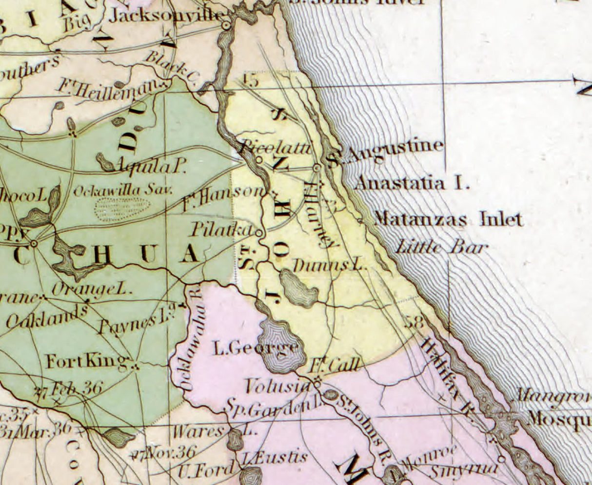 1844 Map of Florida