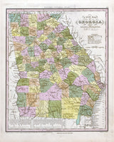 1844 Map of The State of Georgia