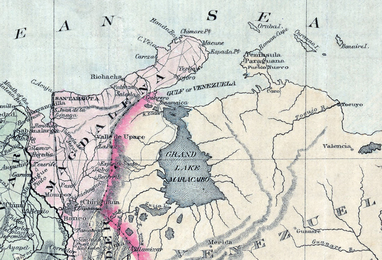 1891 Map of The Republic of Columbia