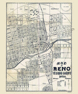 1900 Map of Reno Washoe County Nevada
