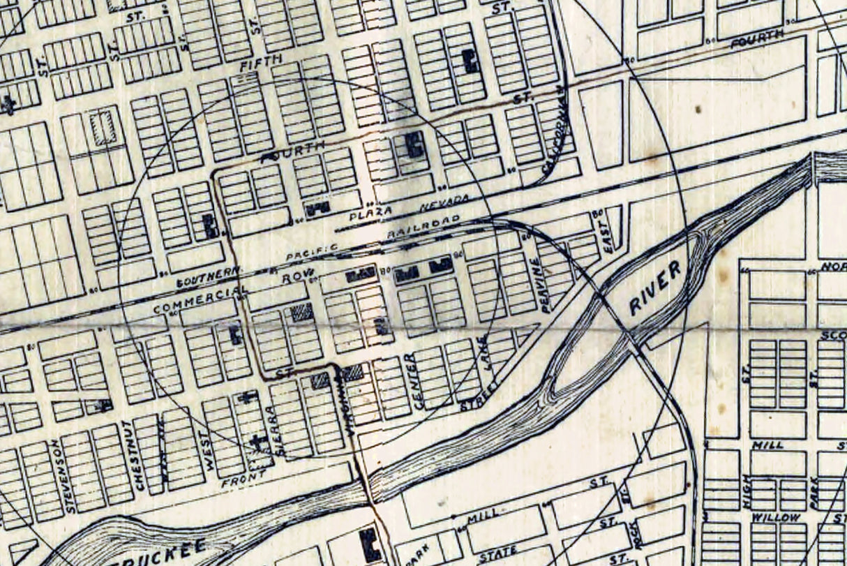 1900 Map of Reno Washoe County Nevada