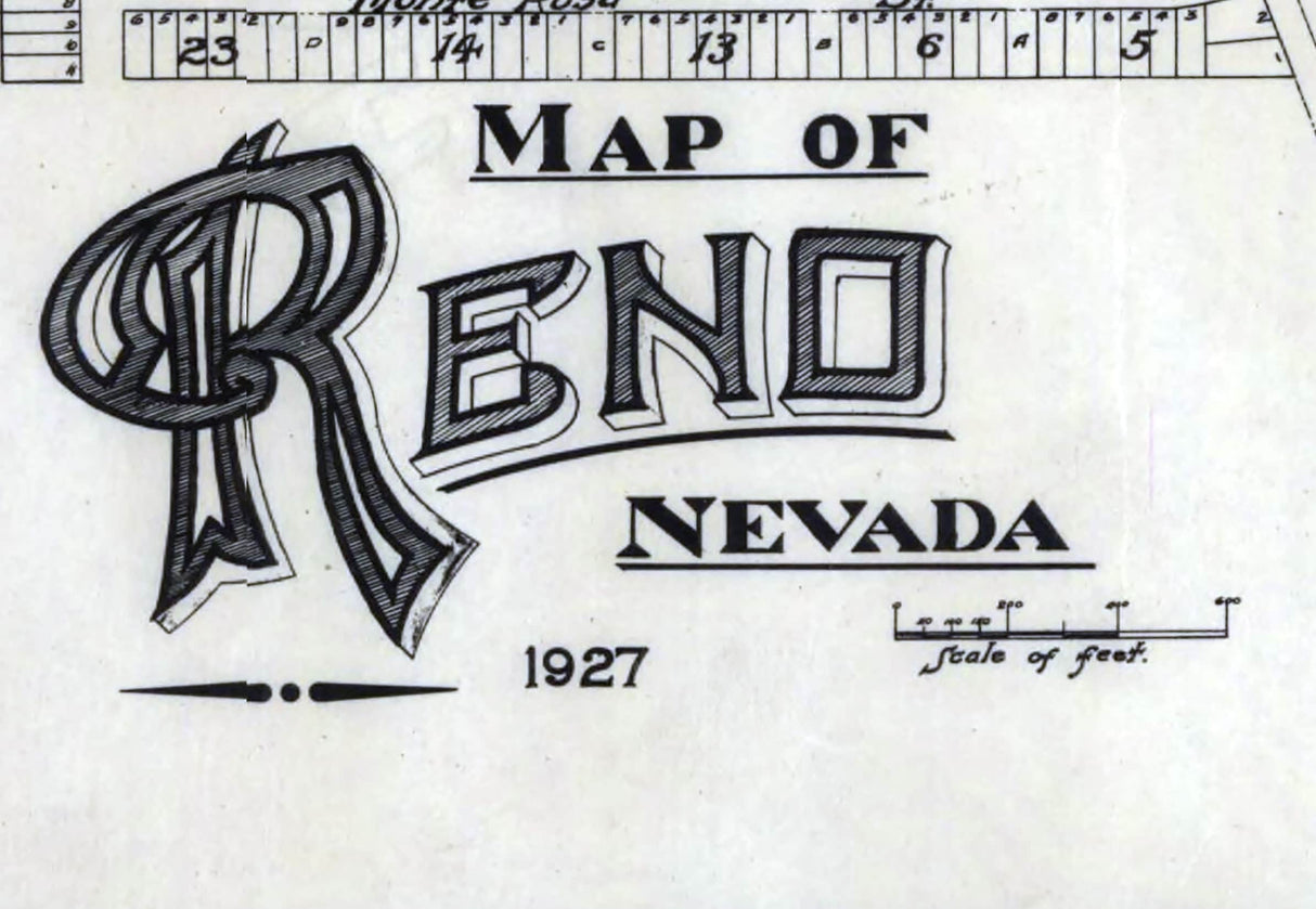 1927 Map of Reno Nevada