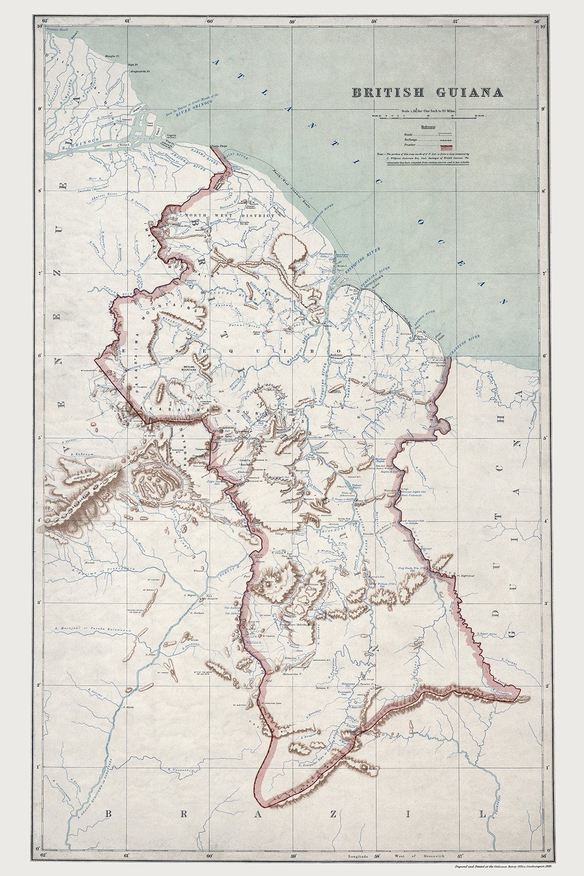 1908 Map of British Guiana