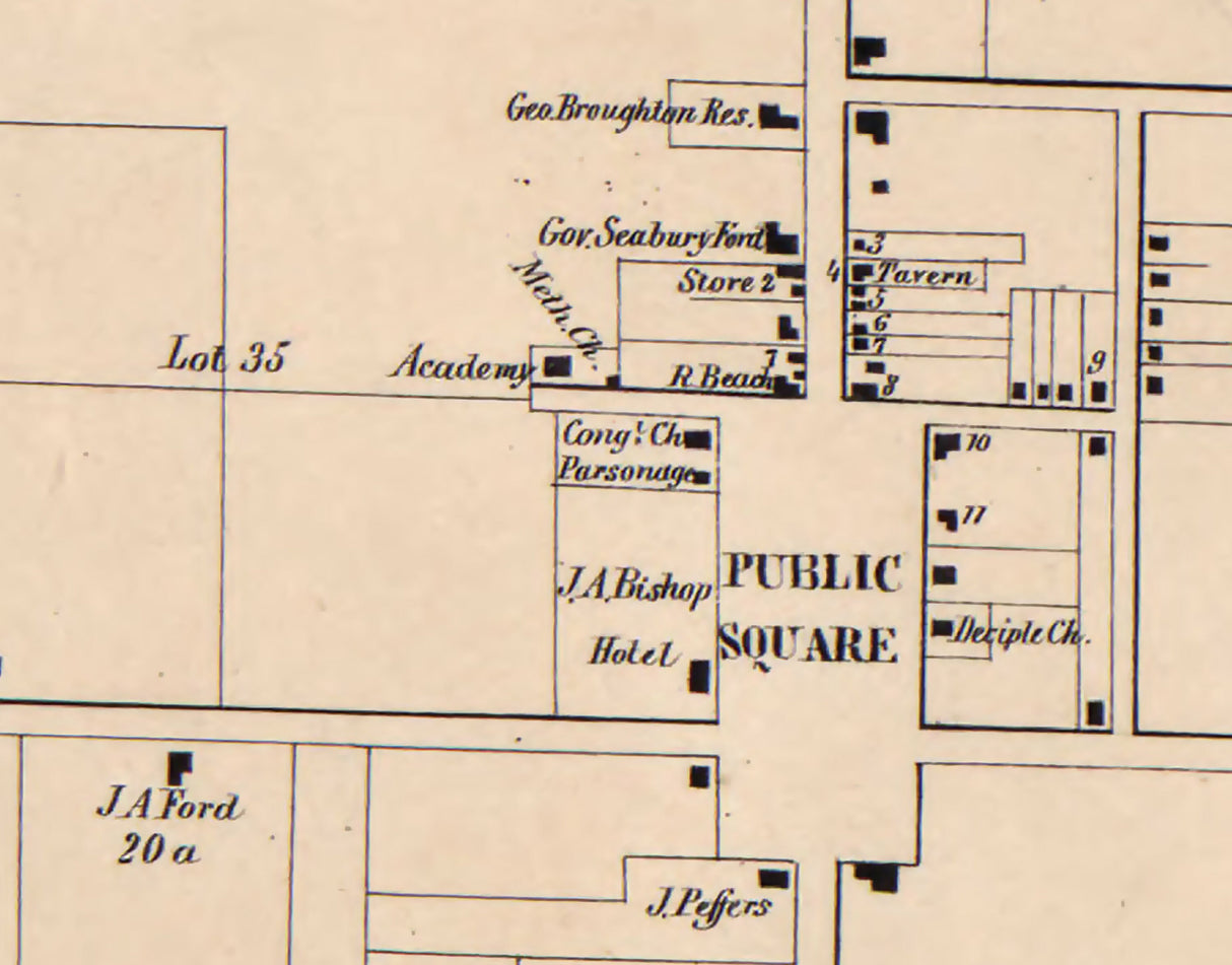 1857 Town Map of Burton Geauga County Ohio