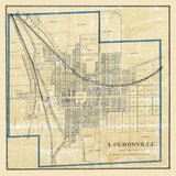 1897 Town Map of Loudonville Ashland County Ohio