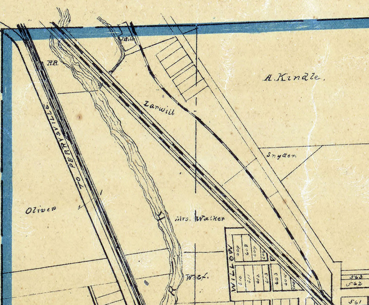1897 Town Map of Loudonville Ashland County Ohio