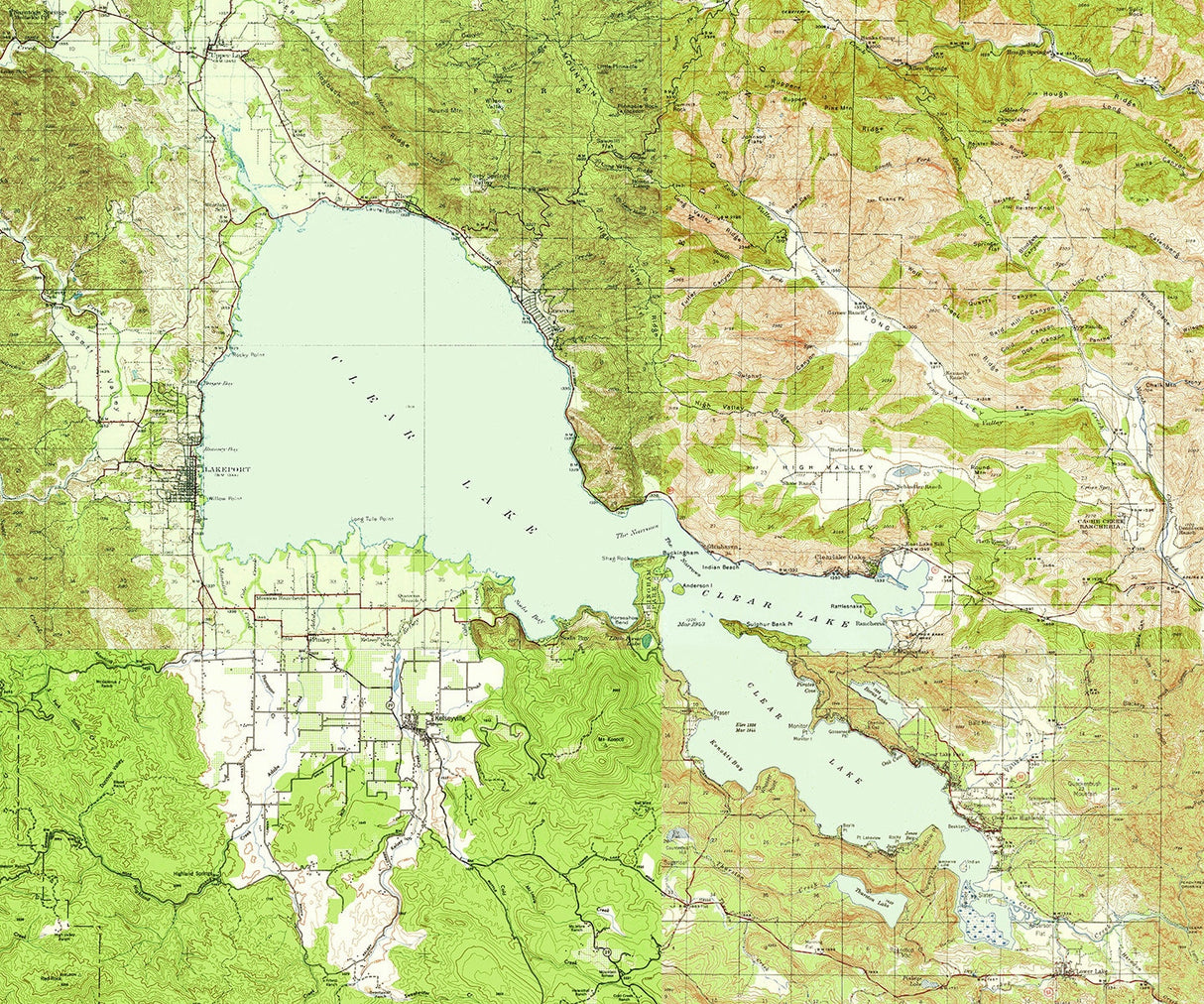 1938 Map of Clear Lake California