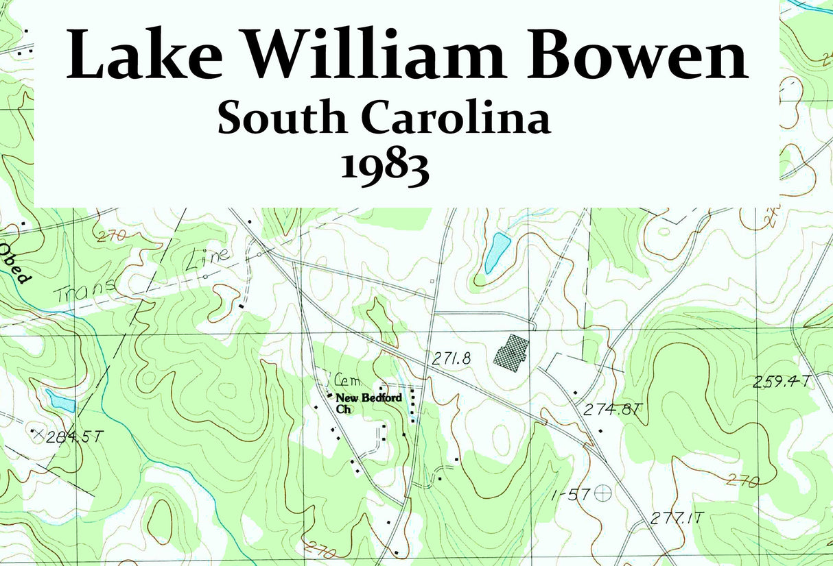 1983 Map of Lake William Bowen South Carolina