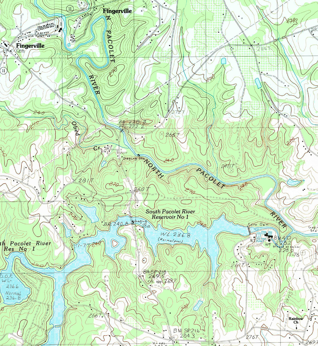 1983 Map of Lake William Bowen South Carolina