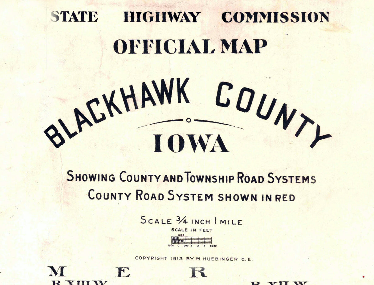 1913 Map of Blackhawk County Iowa