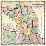1855 Town Map of Middleborough Plymouth County Massachusetts