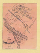 1860 Town Map of Leesport Berks County Pennsylvania