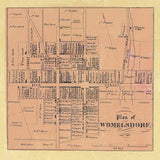 1860 Town Map of Womelsdorf Berks County Pennsylvania
