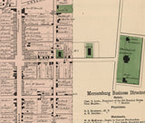 1868 Town Map of Mercersburg Franklin County Pennsylvania