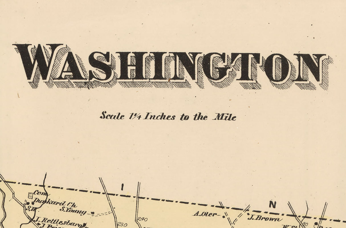 1868 Map of Washington Township Franklin County Pennsylvania