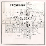 1865 Town Map of Frankfort Clinton County Indiana