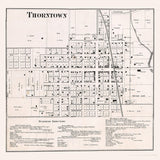 1865 Town Map of Thorntown Boone County Indiana