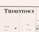 1865 Town Map of Thorntown Boone County Indiana